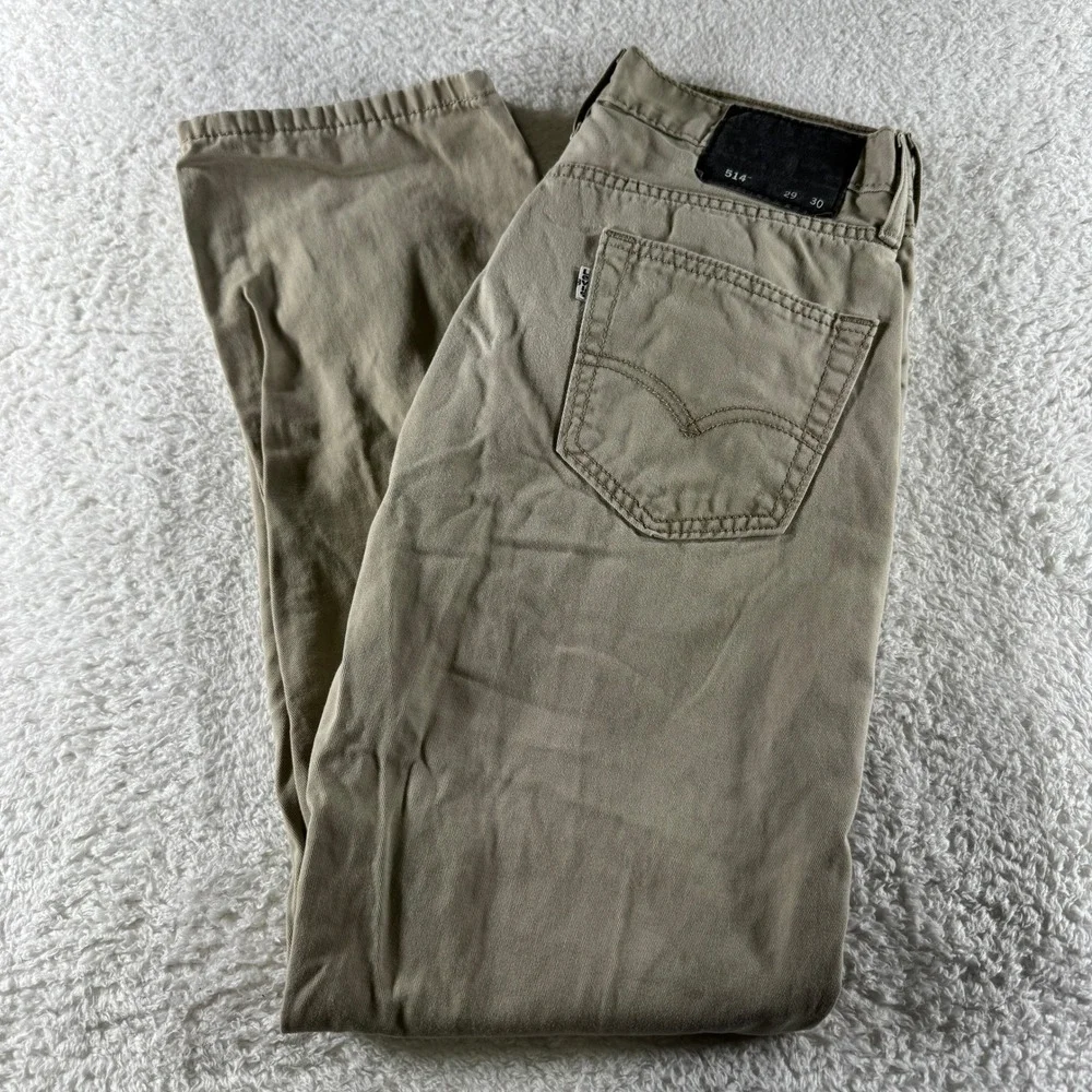Levi's 514 Straight Fit Jeans W29 L30 Mens Tan Brown‎ Casual Denim Pants Khakis